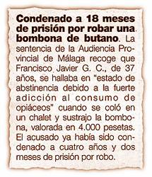 Condenado a 18 meses de prisi�n por robar una bombona de butano.