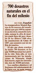700 desastres naturales en el fin del milenio.