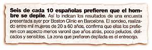 Seis de cada 10 espa�olas prefieren que el hombre se depile.