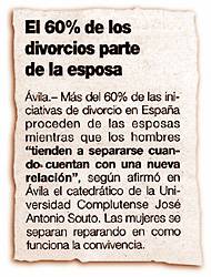 El 60% de los divorcios parte de la esposa.