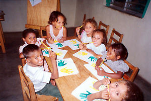 Niños beneficiarios de un programa que Solidarios desarrolla en Honduras.