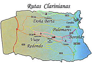 Mapa de las Rutas Clarinianas