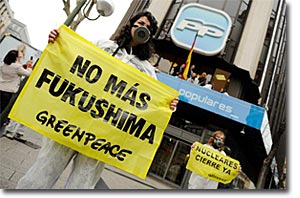 No a las plantas nucleares. Greenpeace