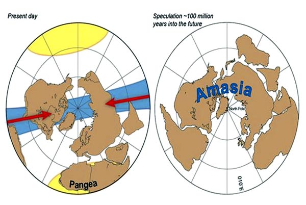 La unión de Asia y Norteamérica formarían en un futuro, el supercontinente Amasia.