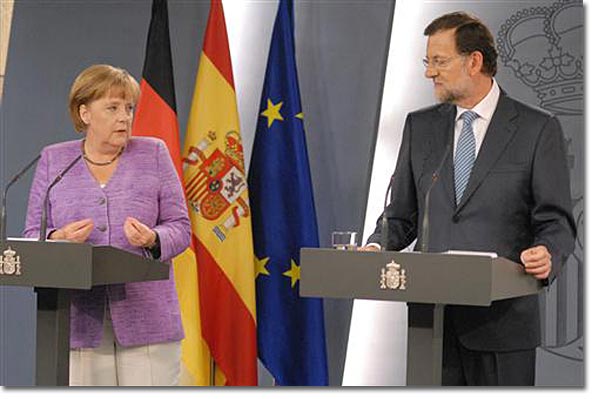 Angela Merkel y Mariano Rajoy.