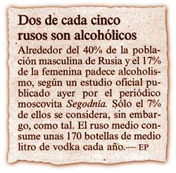 Dos de cada cinco rusos son alcohólicos