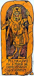 Caricatura basada en la lpida de Pintarius 