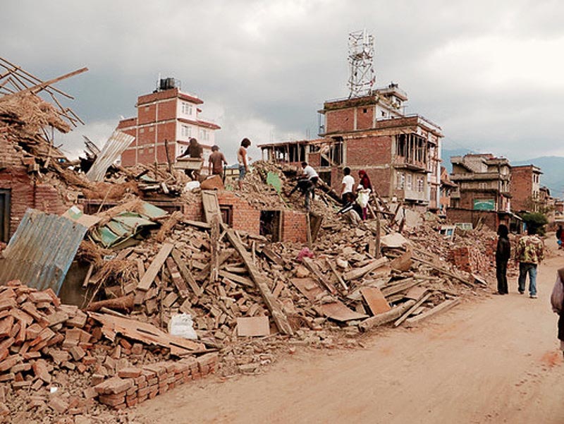 Daños causados por el terremoto en Nepal. / SIM Central and South East Asia
